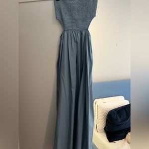 Blue midi/maxi with side cut-outs